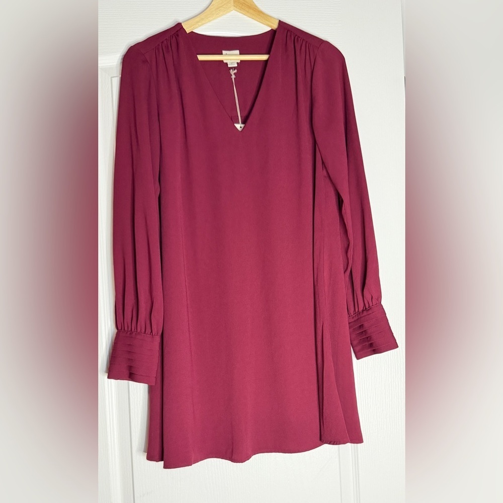 A New Day Long Sleeve Dress - Burgundy, XS